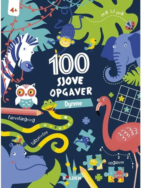 100 morsomme oppgaver: Dyrene (fra 4 år) - Hobby - Pocketbok